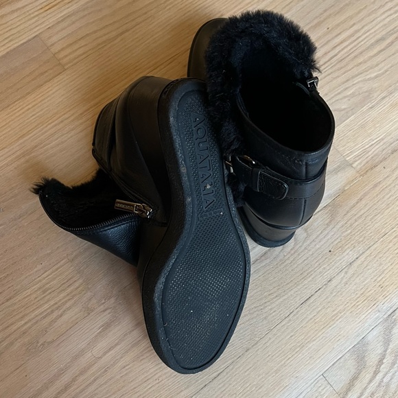 LAST CHANCE❗️Chic Ankle Winter Wedge Boot - Leather & faux shearling - Picture 3 of 8